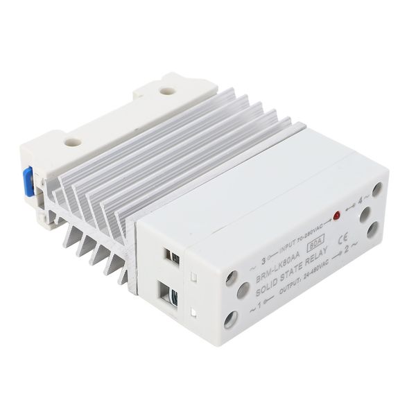 80A SSR Module with Heat Sink for AC Control, 70-280VAC Input