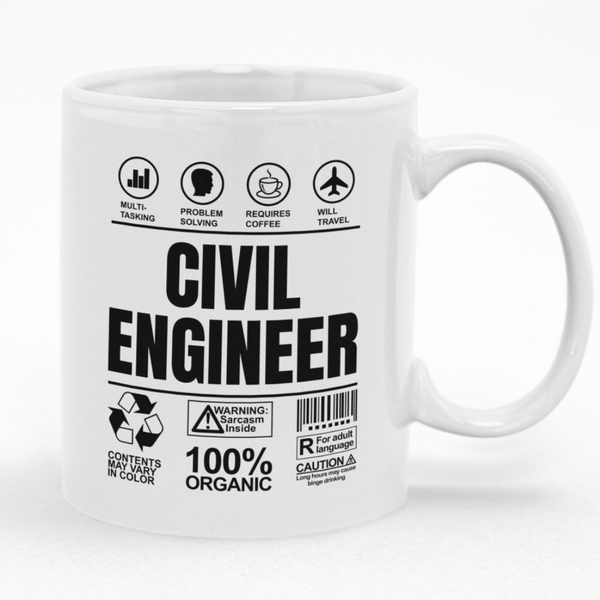 Civil Engineer Birthday Christmas Gift Custom Printed Funny Novelty Mug