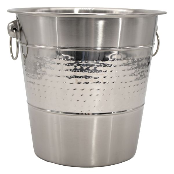Bar Butler 4l Champagne Bucket Hammered With Ring Handles 4.5l 22cmD x 20cm