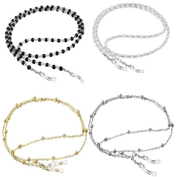 4 Piece Eyeglass Chains For Women Glasses Neck String Holder Cord Lanyard