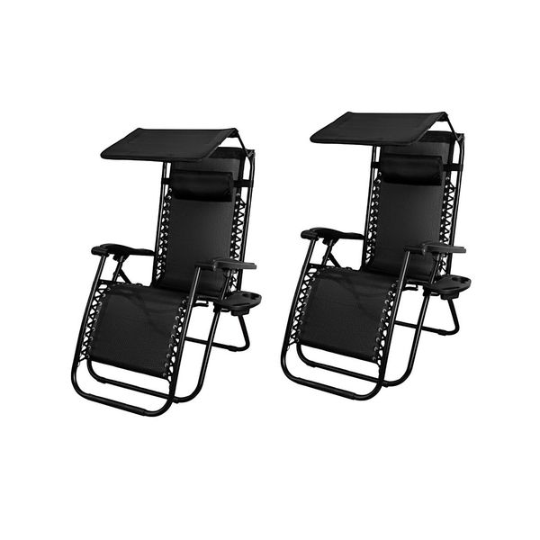 ShadePro Foldable Outdoor Zero-Gravity Lounger Chair [Set of 2]