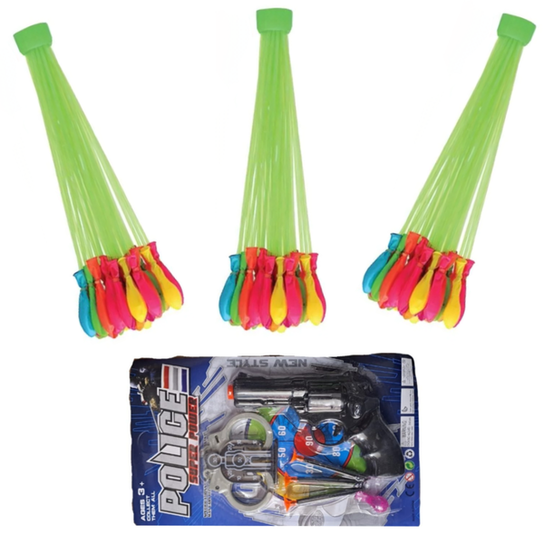 Water Balloons 5 Packs Of 111 Self-tying Water Balloons With 6 Gun Set Toy