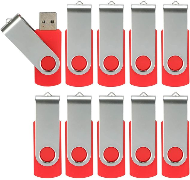 10 Piece Hiksemi Rotary 8GB USB 2.0 Flash Drive - Red