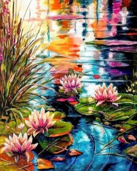 Lotus Dreams - Paint by Numbers Kit for Adults, 40cm x 50cm Canvas