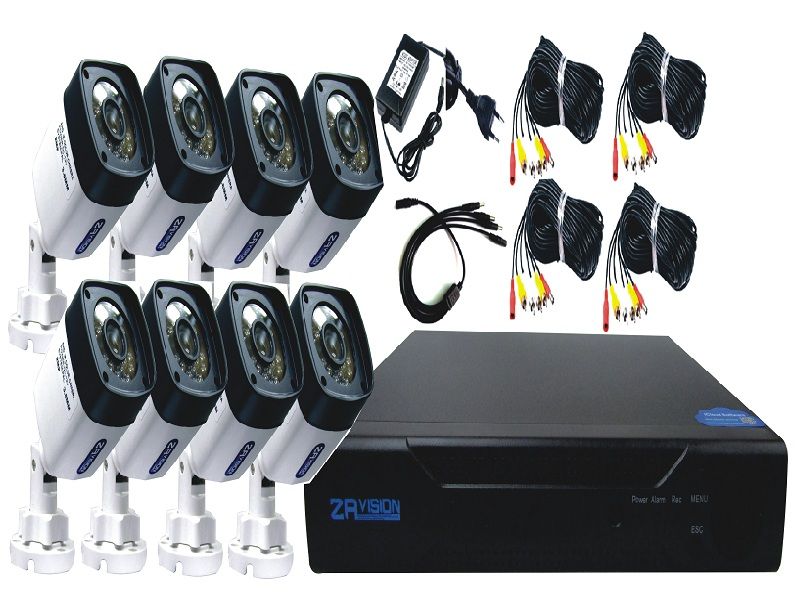 ZAVISION 8 Channel 1MP 1920P Turbo AHD Kit