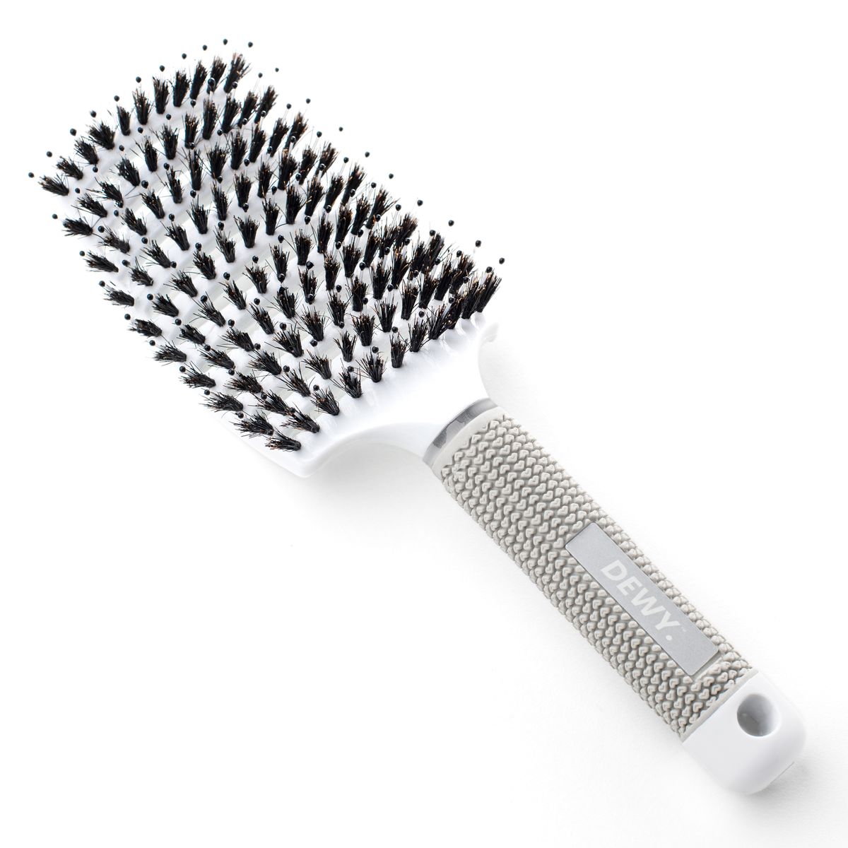 Dewy - Mixed Quill Detangler Hairbrush with Boar Bristles (White)