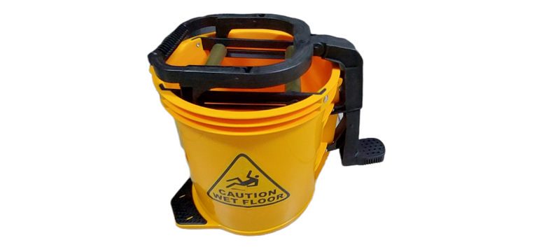 Roll About Mop Bucket - With Foot Pedal Wringer - 16 Litre