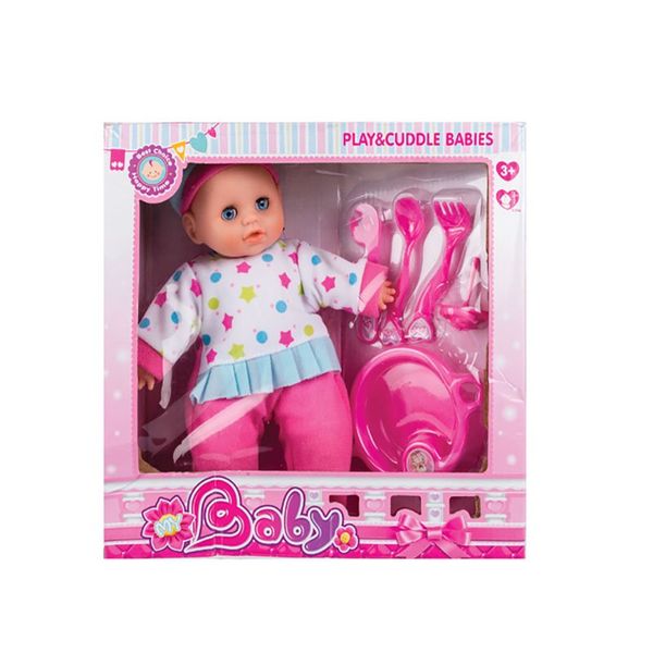 Baby Doll With Feeding Accessories 30cm