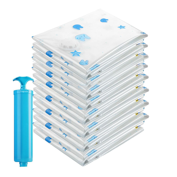 8 Pack Vacuum Storage Bags Space Saver Bags for Clothes Bedding with Pump