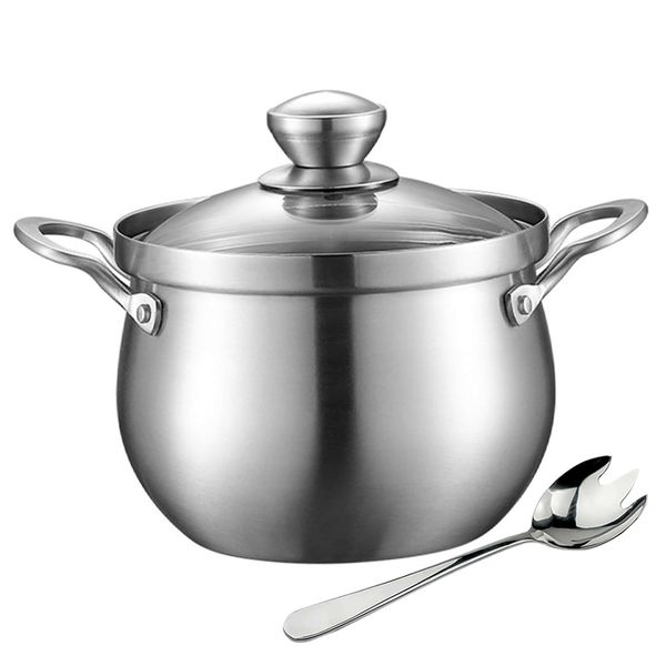 Classic Stainless Steel Casserole Dish with Glass Lid with Meat Fork - 2 Piece