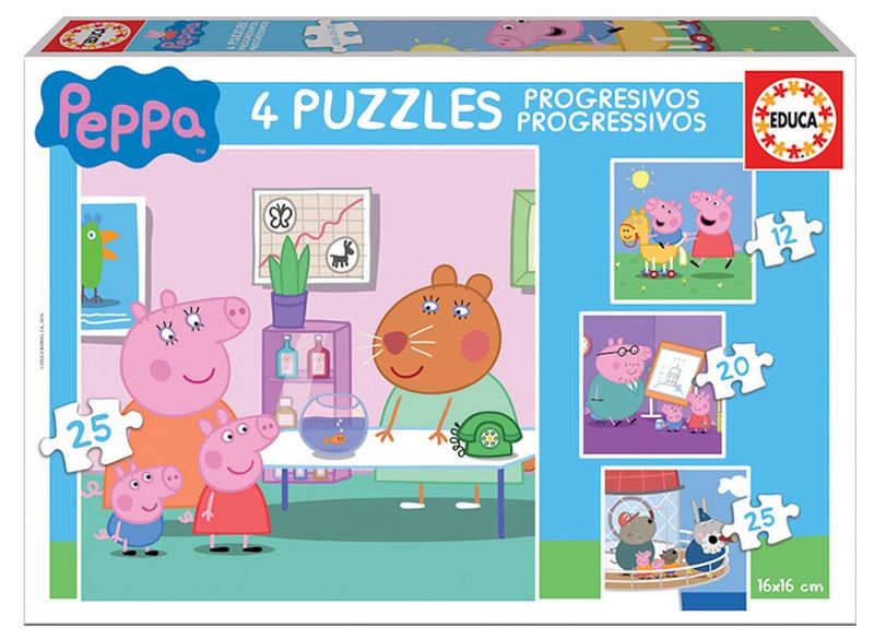 Educa Multi 4 Puzzles - Peppa Pig (12,16,20,25 Piece)