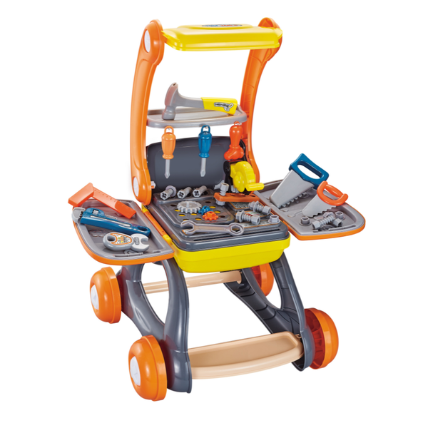 Cogo - 2-in-1 Pretend &amp; Play Transformable Tool Cart - Tool Bench