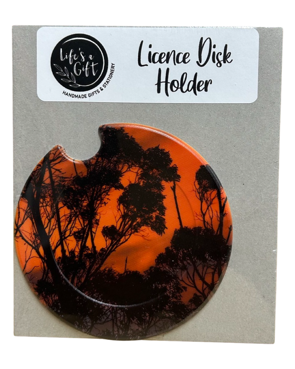 Licence Disk Holder Burning Sky and Black Trees Shop Today. Get it