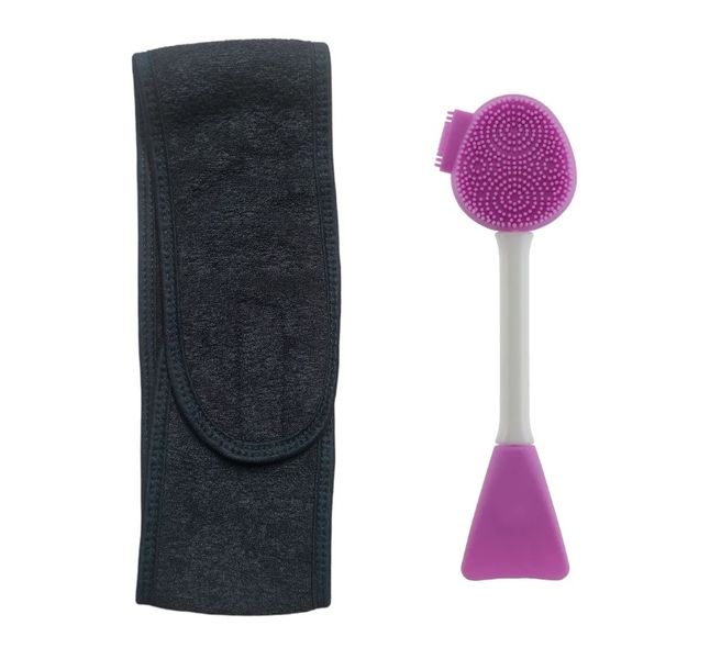 Purple Silicone Cleansing Brush and UG Spa Adjustable Headband