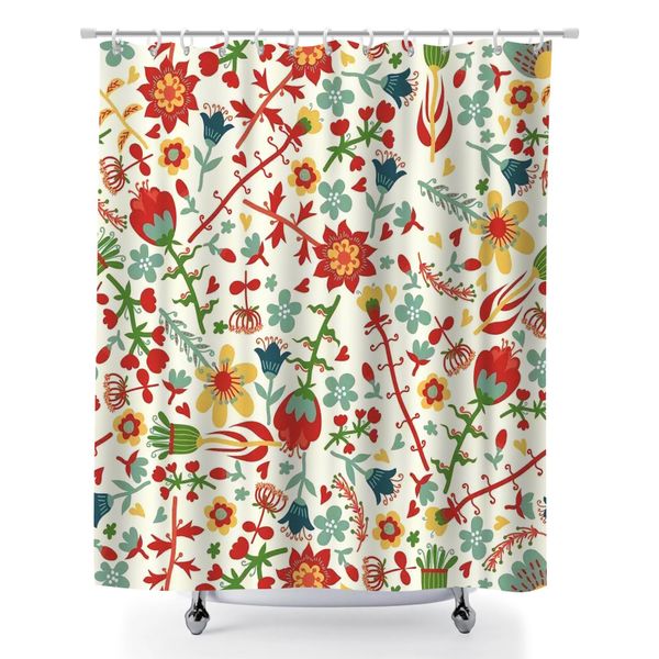 Foliage Print Shower Curtains, Breathable Bathtub Curtain for Bathroom