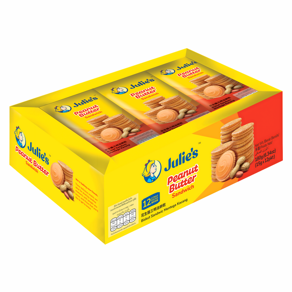 Julie's Peanut Butter Sandwich Biscuits 180grm (12's)