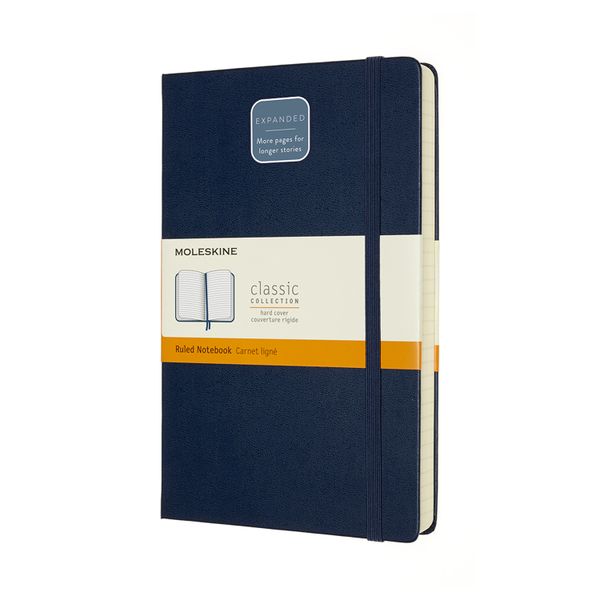Moleskine Expanded Classic Sapphire Blue Large Ruled Notebook