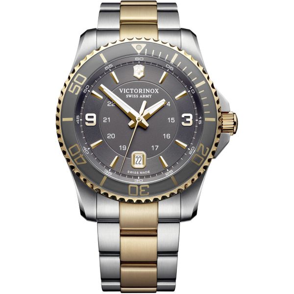 Victorinox Swiss Army Maverick Men's Watch 241825 Two Tone Strap Grey Dial