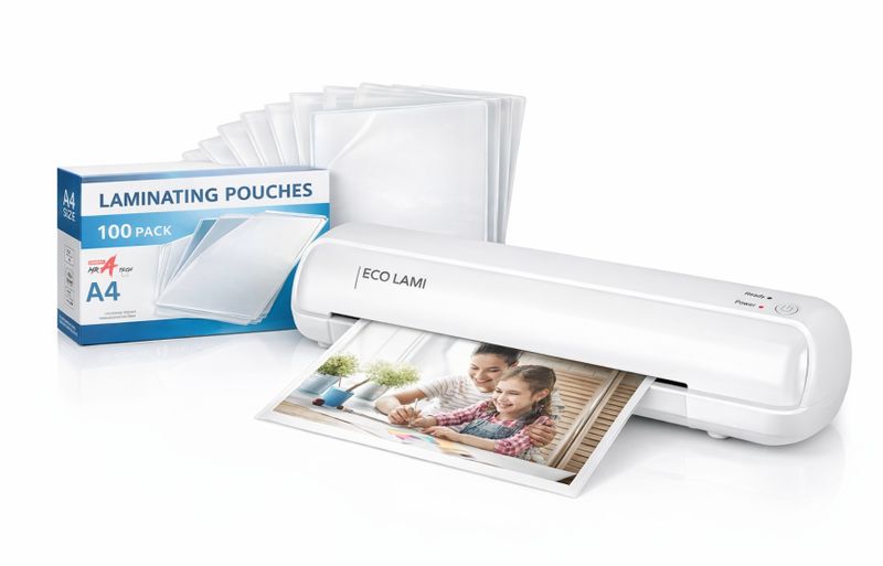 A3 Hot &amp; Cold Laminating Machine with 100 A4 Laminating Pouches -75-125 Mic