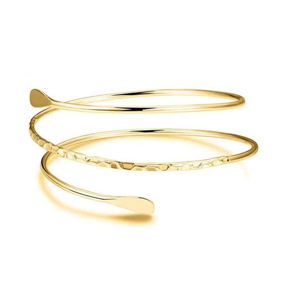 Bracelet Arm Metal Open Upper Arm Cuff Bangle Adjustable for Women - A
