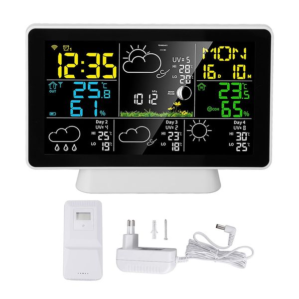 Tuya Wifi Smart Weather Station With 7 5Inch Color Display Uk Plug