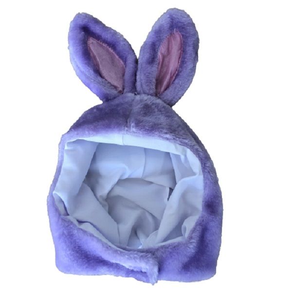 Bunny Hood with Ears for Kids Purple