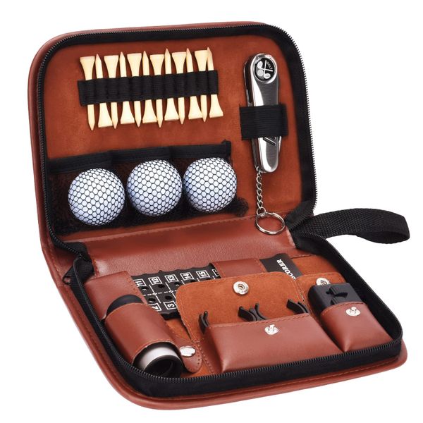 Versatile Golf Ball Holder and Organiser - Premium Leather Golf Accessory Set