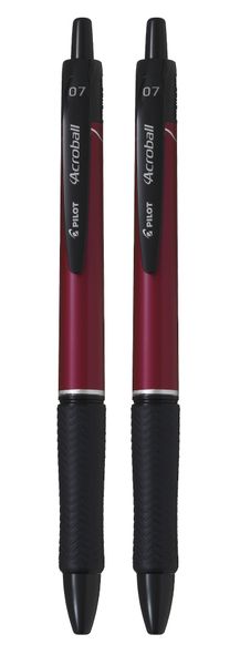 Pilot Acroball T-Series Ballpoint Pen Pack of 2 - Metallic Red