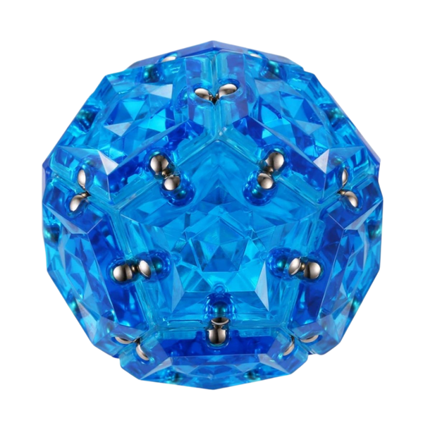 Kingdushi 12Piece Crystal Blue Magnetic Fidget Sphere Pentagon Balls Toy