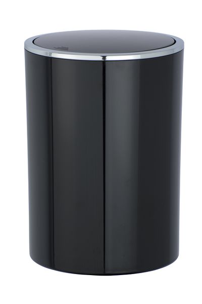 Wenko - Swing Bin 5L - Inca Range - Plastic - Black &amp; Chrome