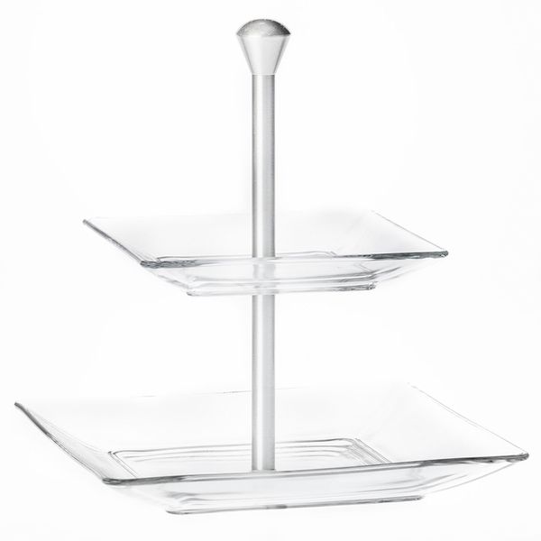 Borgonovo Modi' 2-Tiered Tray With Metal Stand (15+21)
