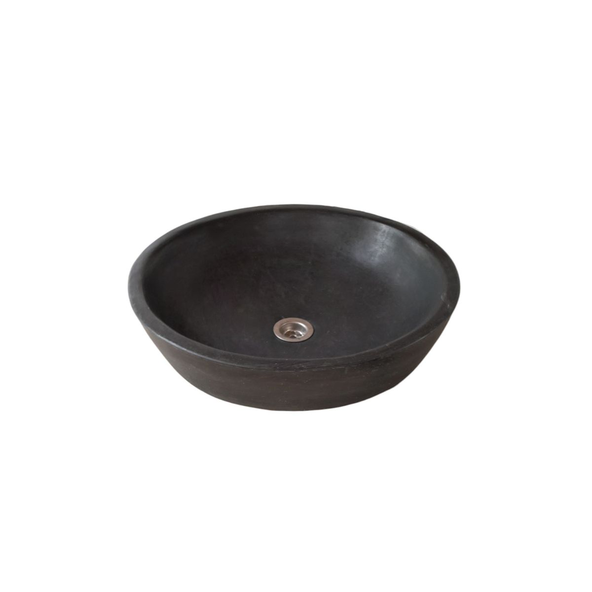 Black Concave Concrete Round Cement Handmade Basin 42 x 14cm