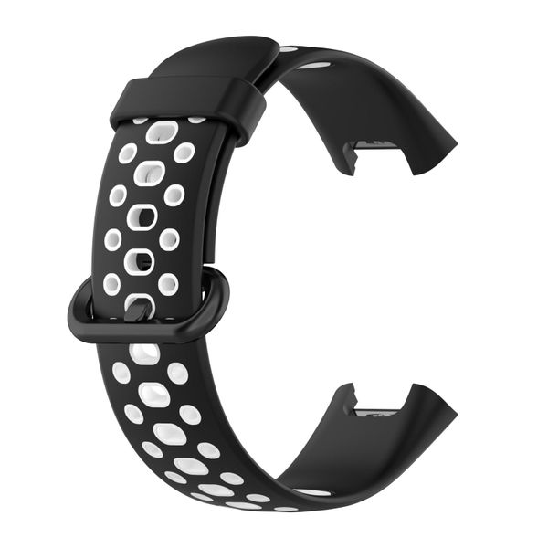 BasicX Black/White Silicone Band Compatible with Xiaomi Redmi Watch 2 Lite