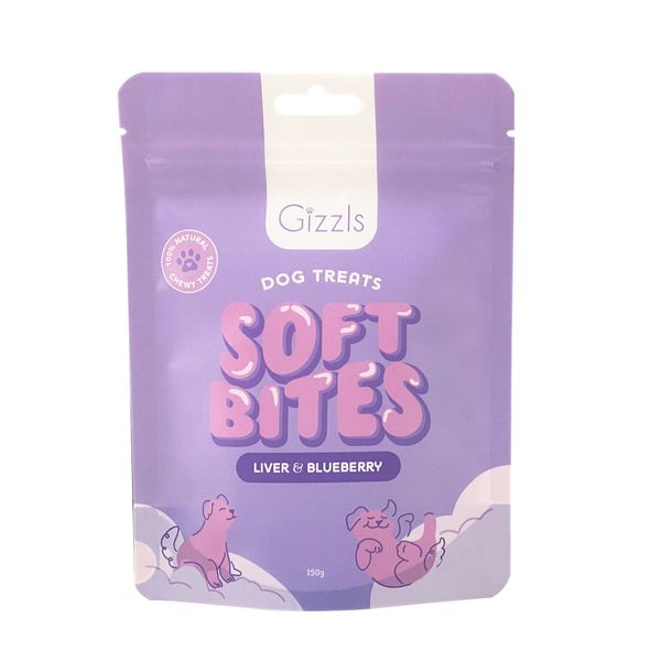 Gizzls Free-range Ostrich Liver &amp; Blueberry Soft Dog Treats (150g)