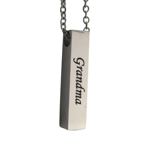 Grandma Memorial Pendant &amp; Chain - Stainless Steel Cremation Jewellery