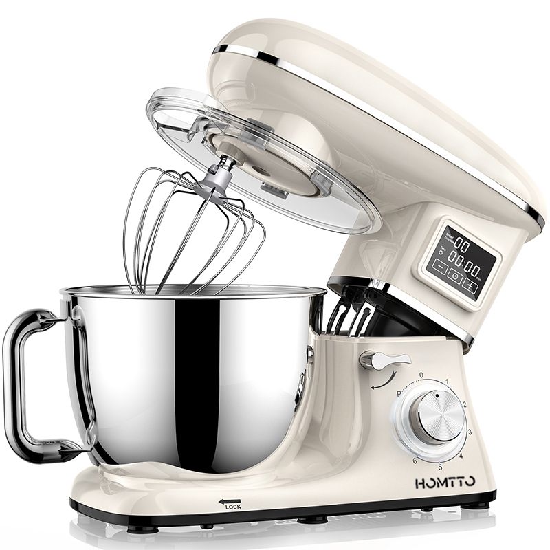 HOMTTO 1500W 3 in 1 Smart Display Stand Mixer 6.2L Stand Bowl 6-Speeds
