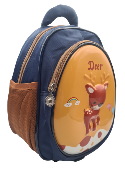 Toddler &amp; Preschool School Bag Backpack with 3D Deer Design - Blue