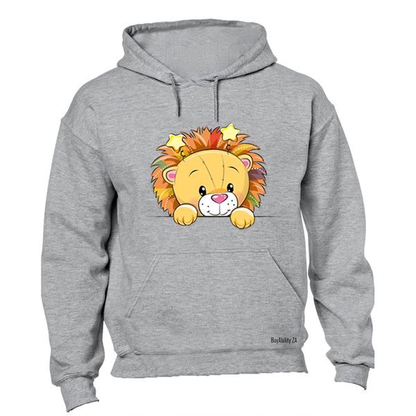 Peeking Lion - Ladies - Hoodie - Grey