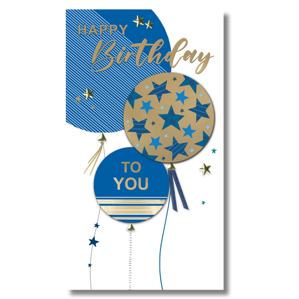 Birthday card - Blue Balloons