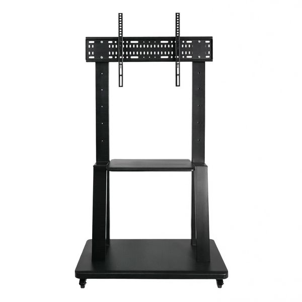 Black Steel TV Stand 32"-80" 2-in-1 VESA/ Back Pegboard - Max Height 156cm