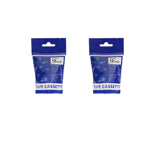 Black on White Non-Laminated Tape Compatible with Brother M-K131 - 12mm x 2