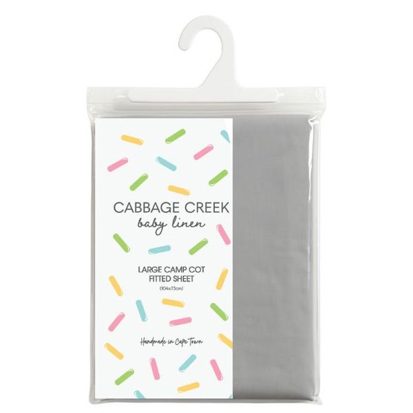 Cabbage Creek - Large Camp Cot Fitted Sheet - Grey