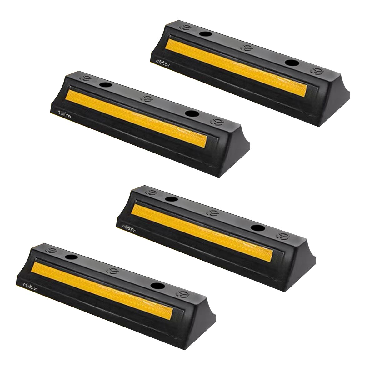 Mix Box 4Pcs Reflective Parking Guide Blocks Wheel Stoppers