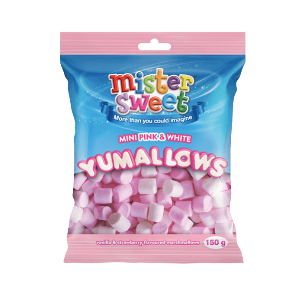 Mister Sweet Yumallows Mini Pink And White Marshmallows 72 x 150g