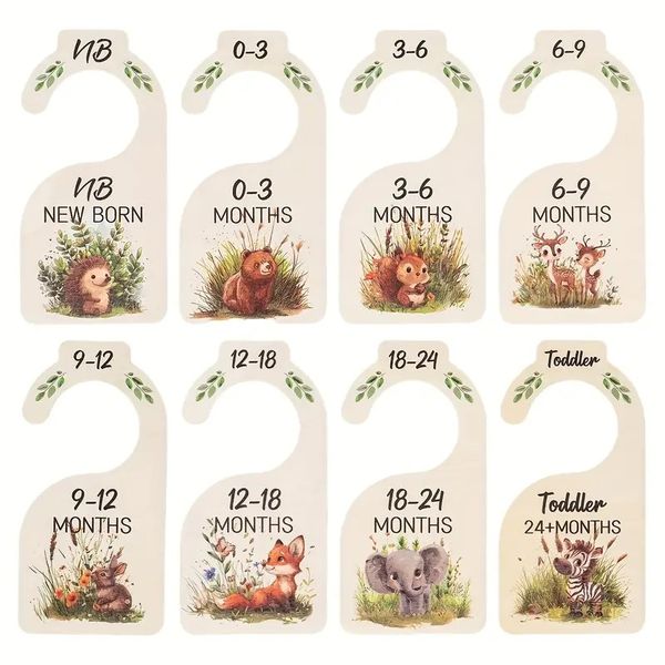 8 Closet Clothing Dividers Baby Animals Wildlife Safari Shower Gift Nursery