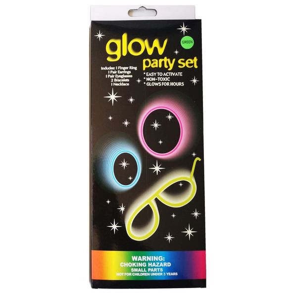 Glow in the Dark Accessories Party Set - Green