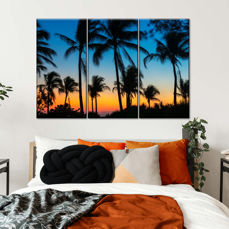 Satin Canvas, Stretched, Palm Tree, Sunset, order Beach Life