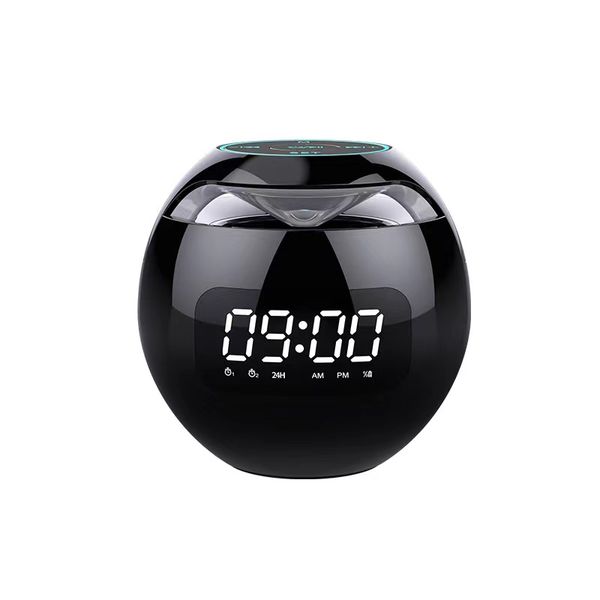 Radio Portable Bluetooth Speaker with Clock Alarm LED Clock