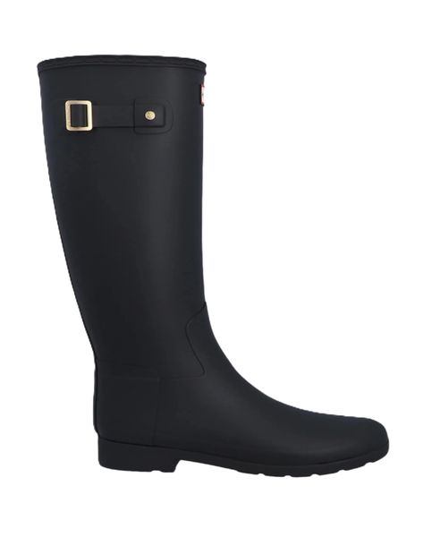 Hunter Refined Gold Trim Tall Boot Black