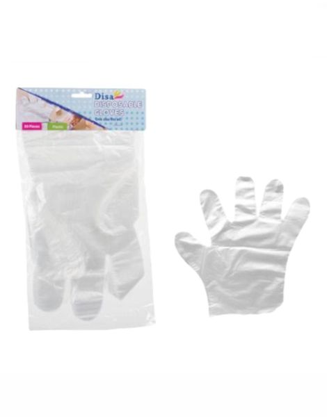 Pack of 50 Disposable Clear Gloves